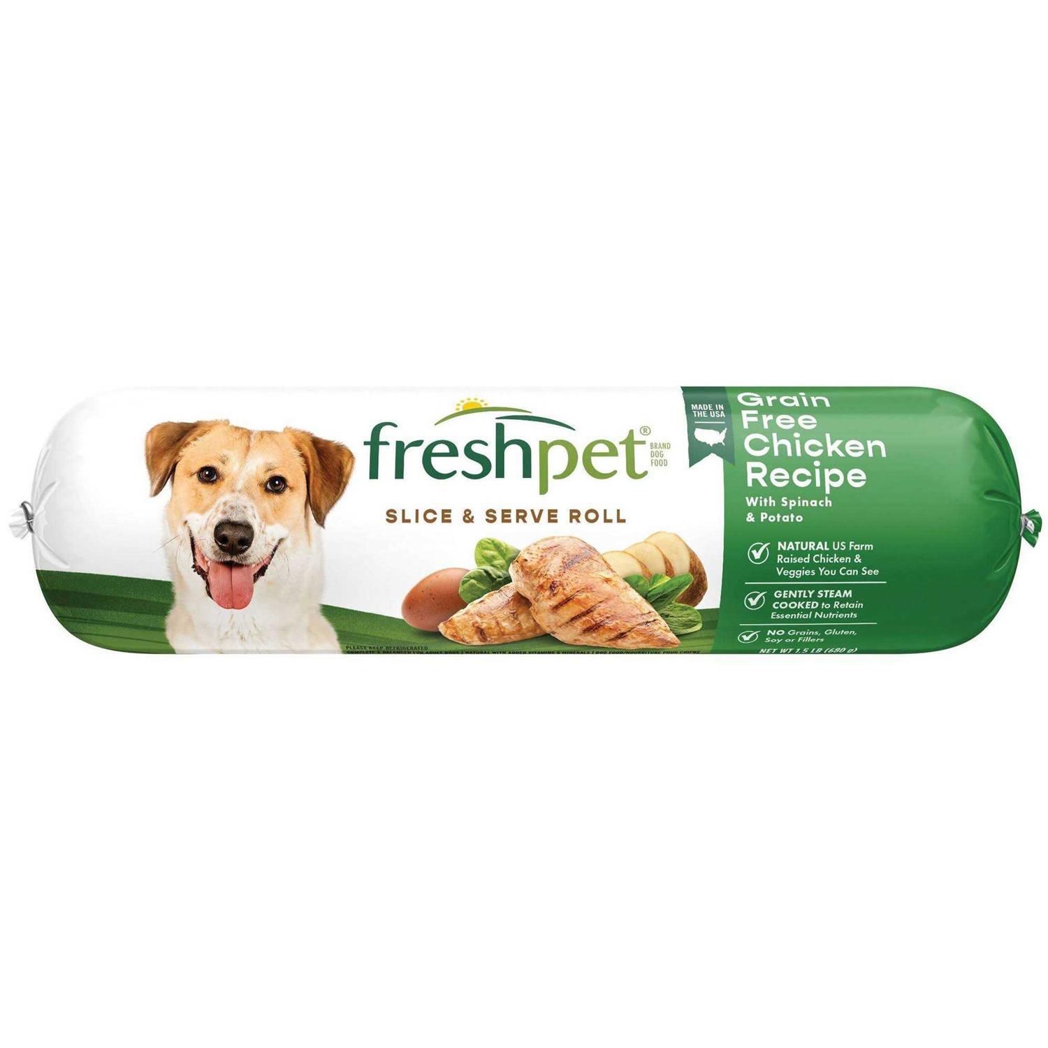 Freshpet Select Grain Free Chicken Recipe Slice & Serve Roll Dog Food - Pet Supplies online store