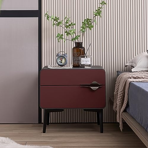 Modern 2 Drawers Dresser for Bedroom Small Nightstand Bedside Table Wood End Table