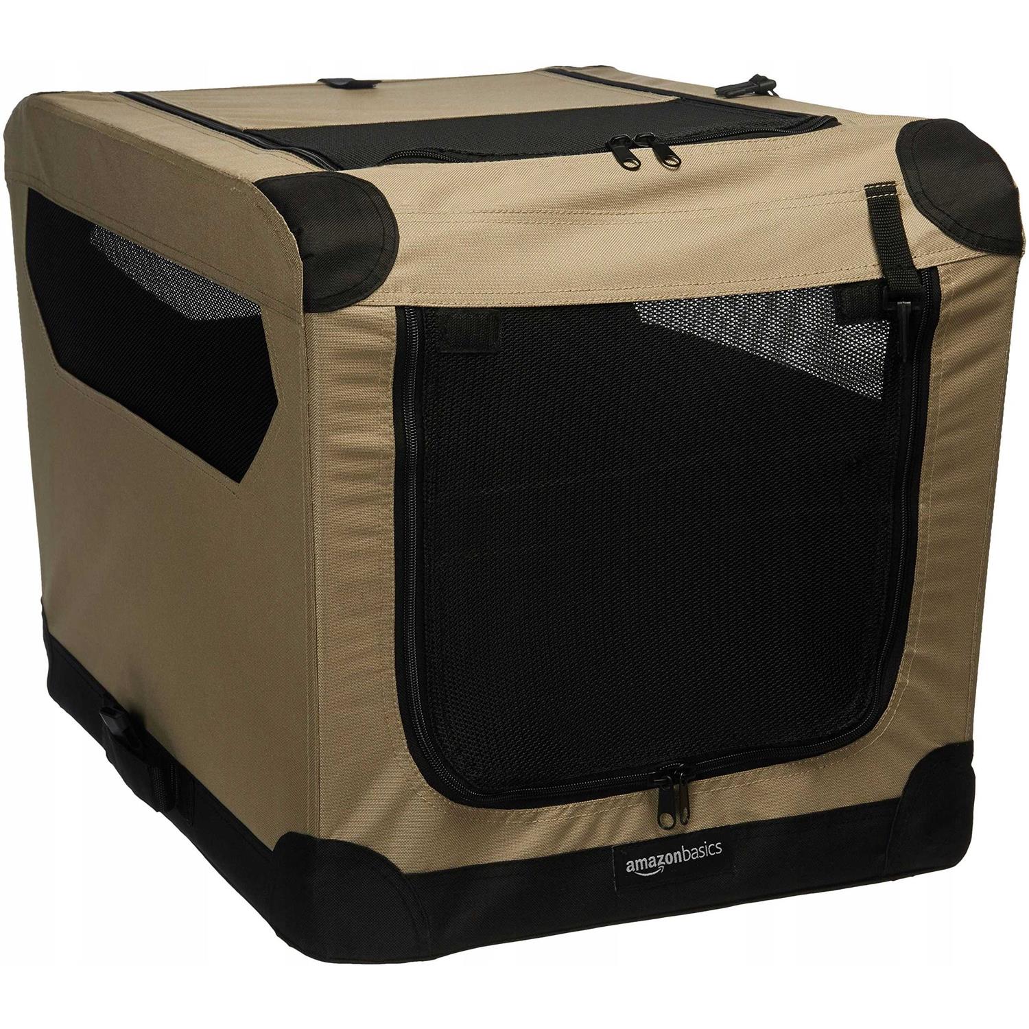 Amazon Basics 2-door Soft-sided Folding Travel Crate Dog Kennel - Pet Supplies online store