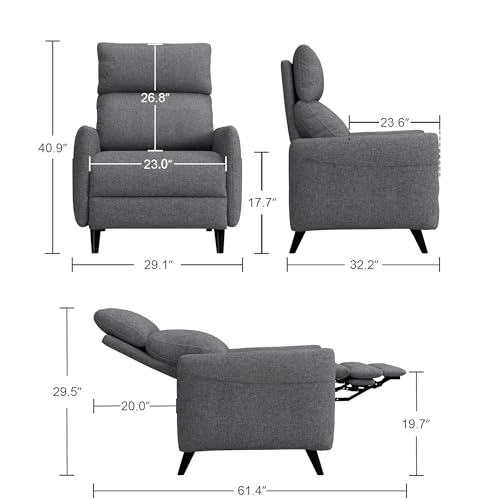 Recliner Chair, Dark Grey