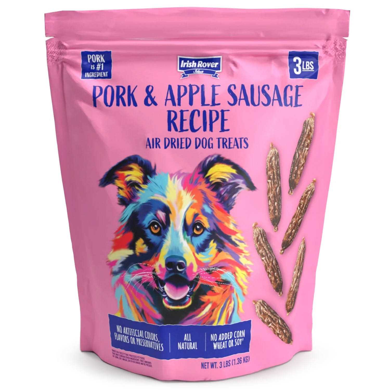 Irish Rover Pork and Apple Sausage Air Dried Dog Treats - Pet Supplies online store