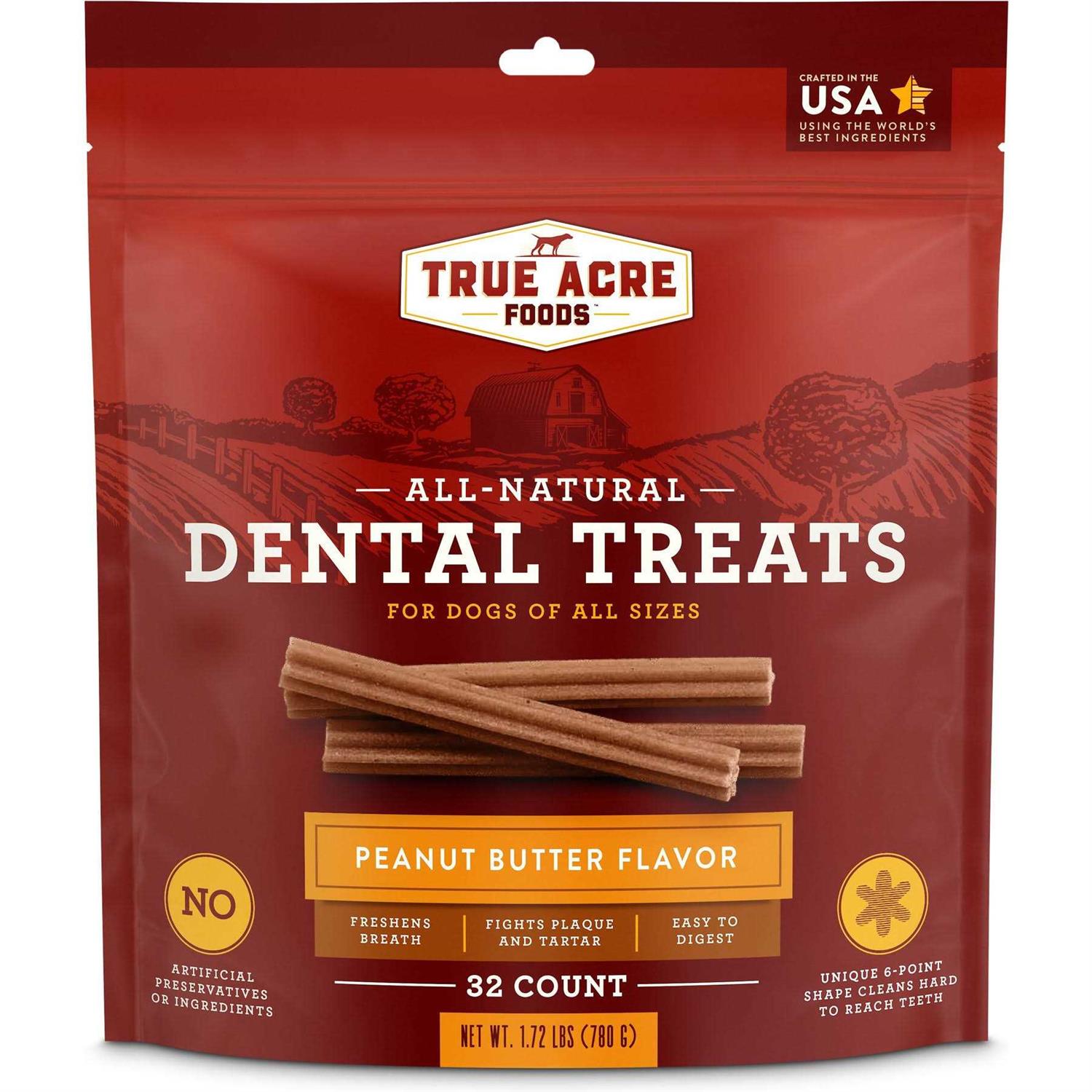 True Acre Foods All-Natural Dental Chew Sticks - Pet Supplies online store