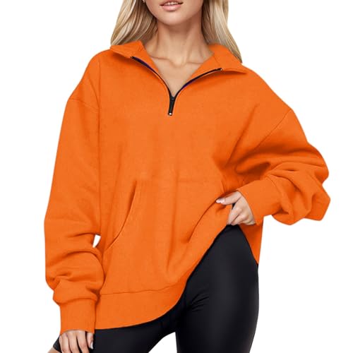 womens plus size tops Womens Oversized Sweatshirts Hoodies Half Zip Pullover Fall Fashion Outfits 2024 Y2k Clothes