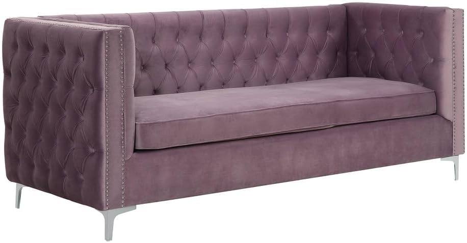 Transitional 55500 Rhett Sectional Sofa in Lavender Velvet