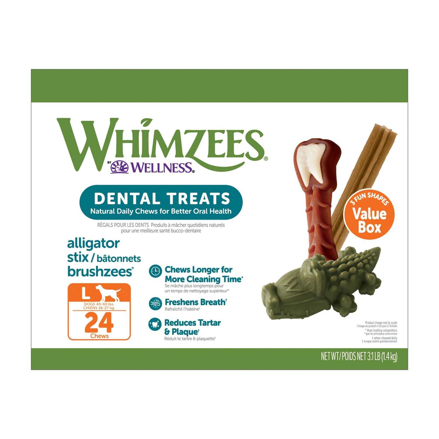Whimzees Large Natural Dental Value Box Dog Treats - Pet Supplies online store