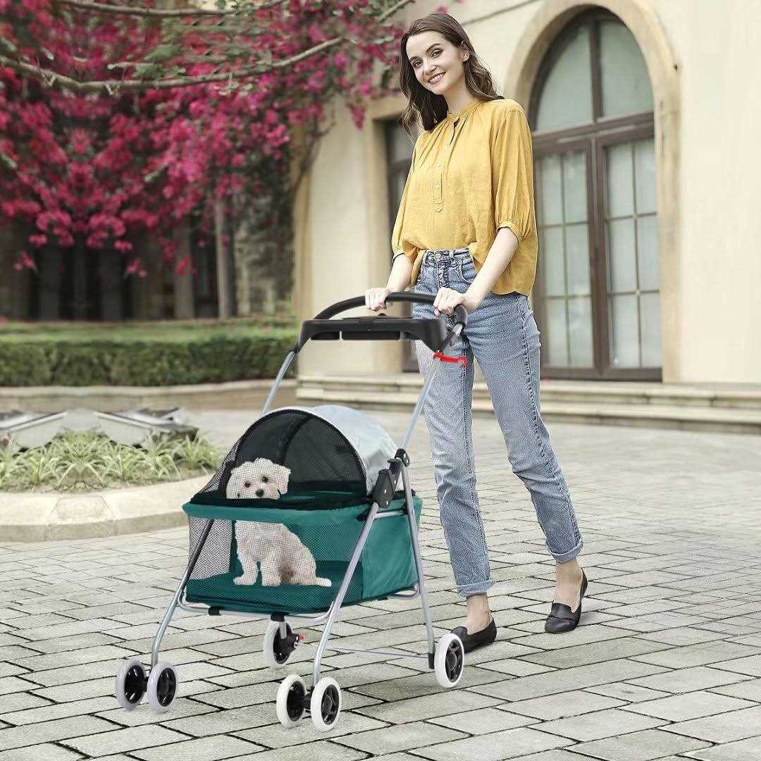 Dkeli Dog Stroller Folding Cat Stroller Pet Strollers for Small Dogs & Cats with Cup Holder - Pet Supplies online store