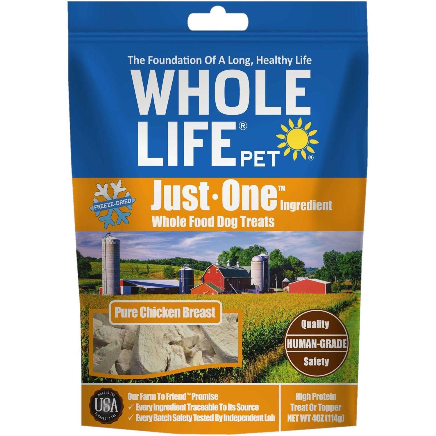 Whole Life Pet Just One Ingredient Freeze-Dried Chicken Dog Treats - Pet Supplies online store