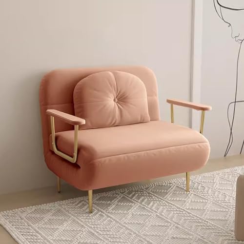 Folding Sofa Bed Sleeper Chair with Pillow Modern Foldable Chair for Living Room Dorm Guest Use Home Office Apartment (Color : Light Khaki, Size : 68cm)