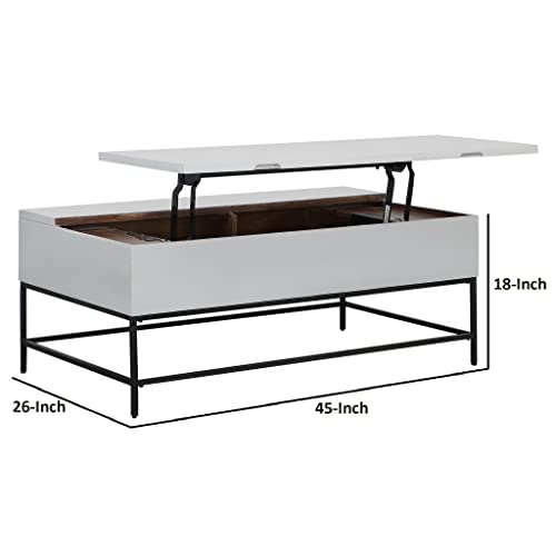 NicBex Coffee Table Wooden Coffee Table with Storage Square Center Tables with Metal Legs End Table for Living Room, Dining Room, Office, and Bedroom,24