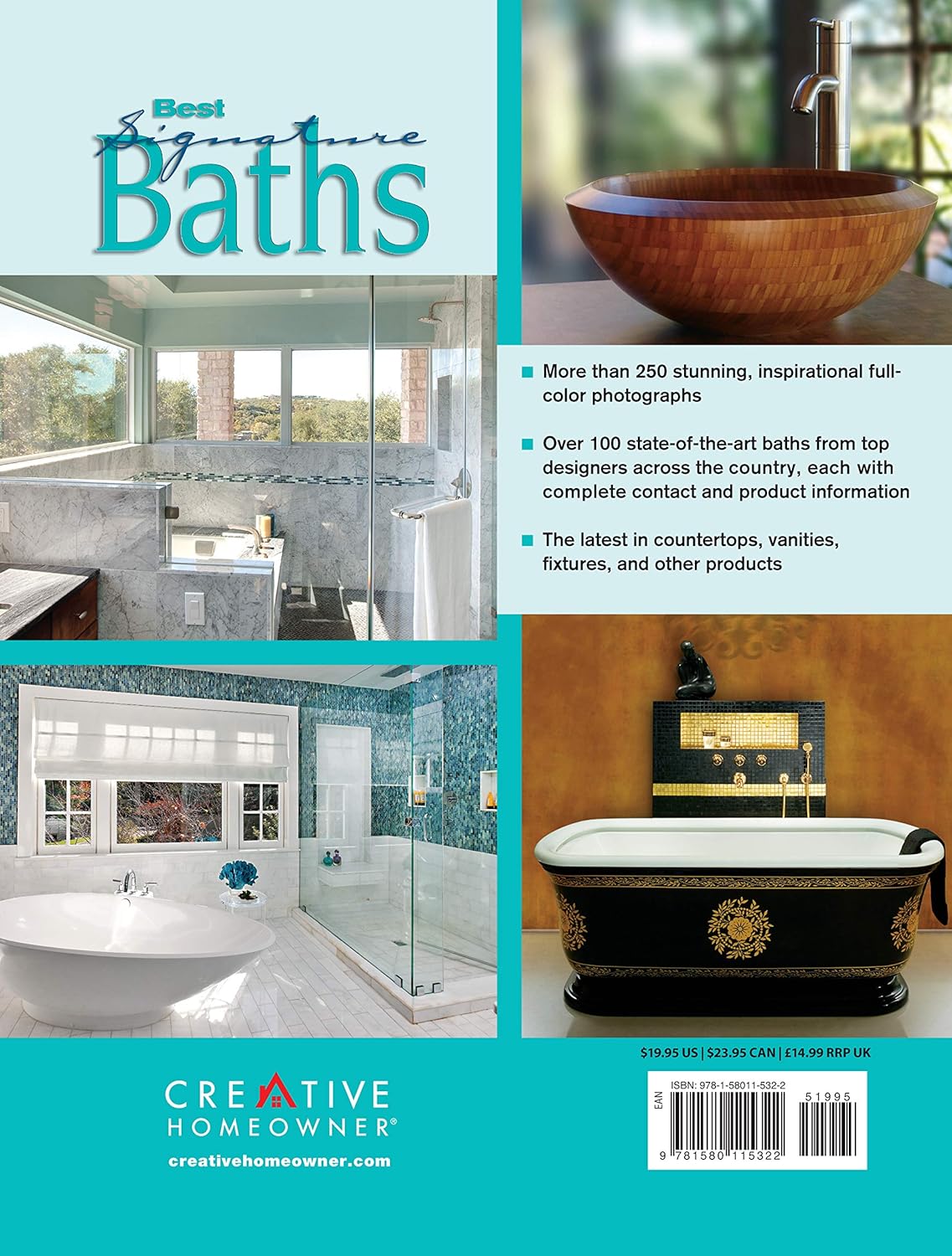 Best Signature Baths: Over 100 Luxurious Bathrooms from Top Designers (Creative Homeowner) Ideas for Countertops, Vanities, Fixtures, and Inspiring Designs for Your Bathroom (Home Decorating)