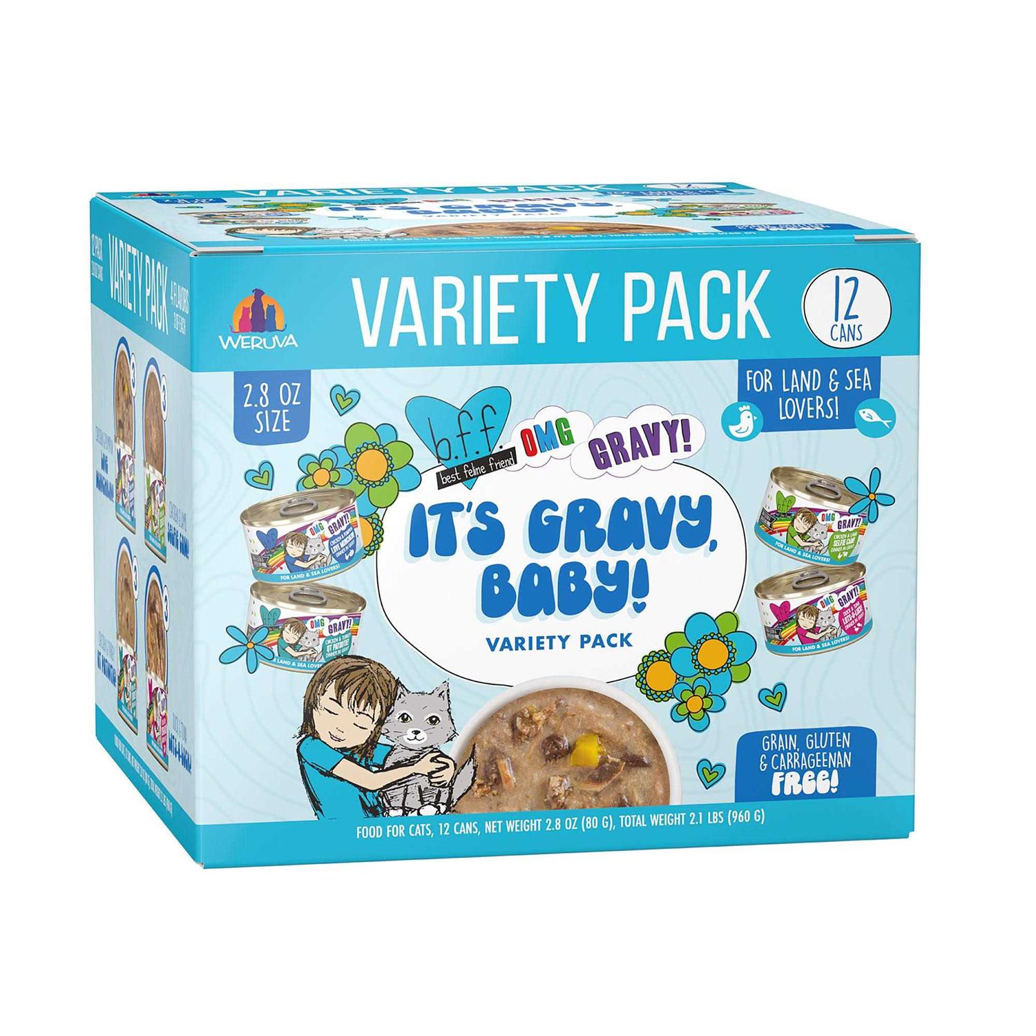 B.F.F. OMG It's Gravy Baby! Variety Pack Wet Cat Food - Pet Supplies online store