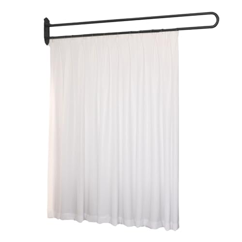 Cubicle Curtain For Beauty Salon, Partition Drapes 2M Tall With Black Metal U Shaped Bars For Clinic, Hanging Modern Privacy Drapes Panels For Hospital School Lounge ( Color : White , Size : 4 set 230