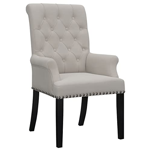 Coaster Home Furnishings Alana Upholstered Tufted Arm Chair with Nailhead Trim Sand