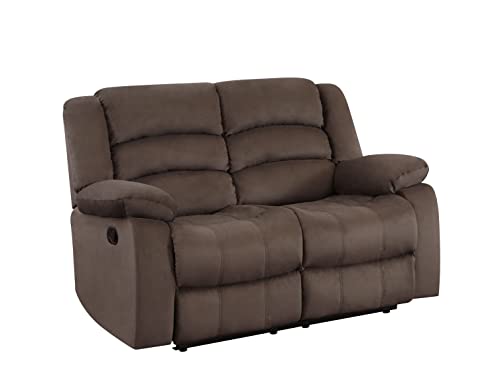 Winthrop Microfiber Modern Reclining Living Room Sofa, Beige