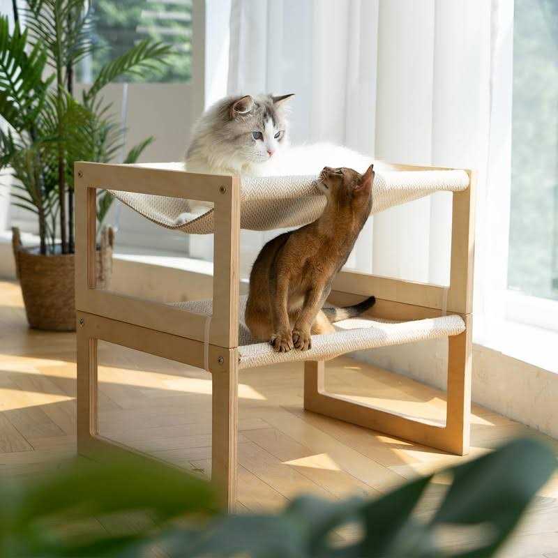 FUKUMARU Dog Bed Large Breathable Cat Bed Wooden Cat Hammock for Outdoor - Pet Supplies online store