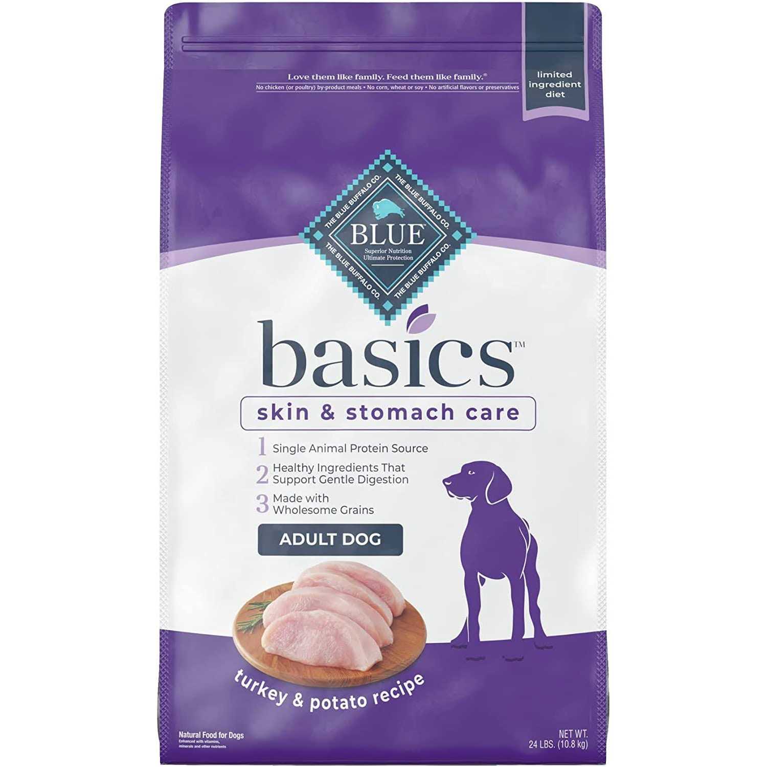 Blue Buffalo Basics Adult Turkey Potato Dry Dog Food - Pet Supplies online store