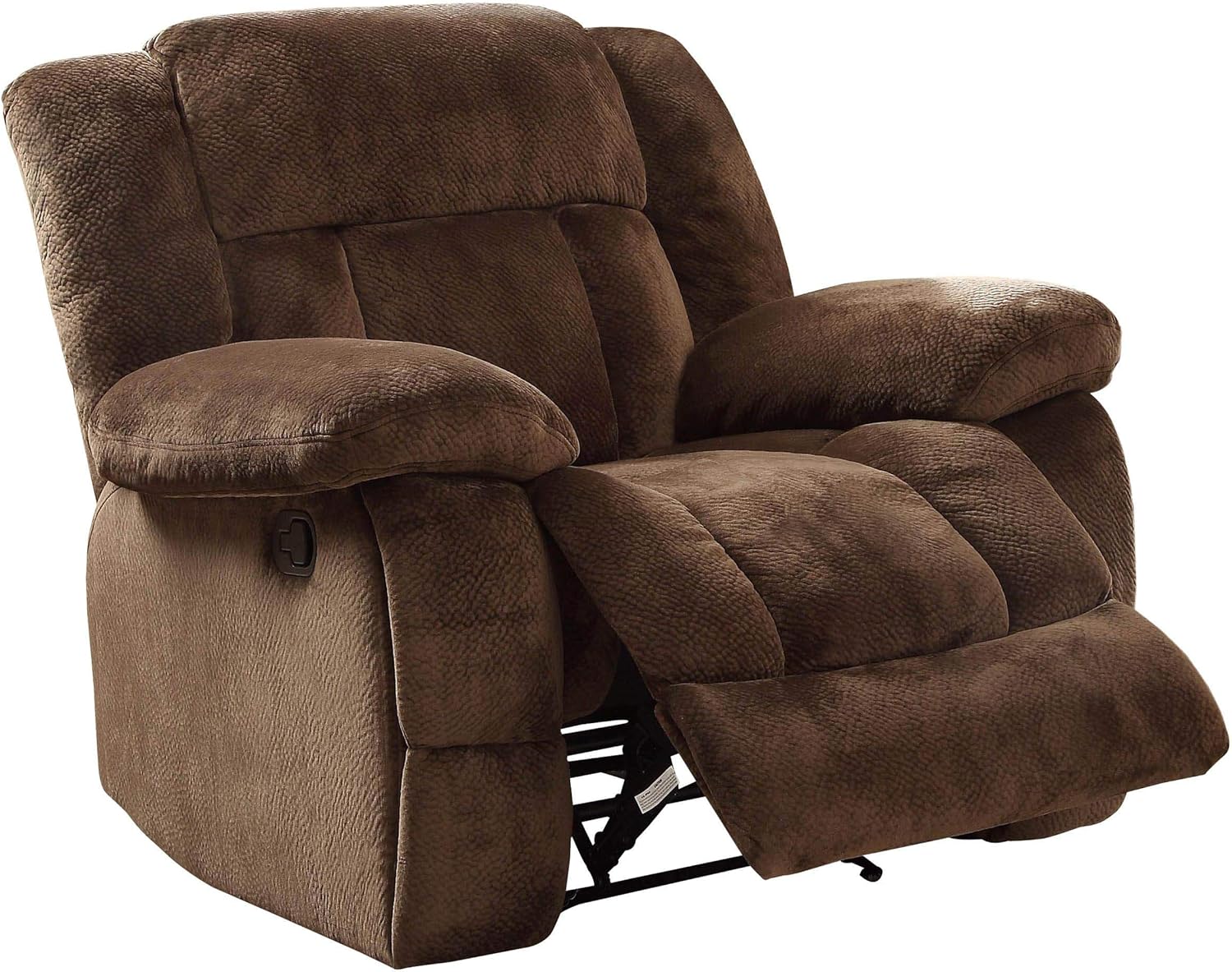 Benzara BM181748 Microfiber Textured Fabric Glider Reclining Chair, Brown