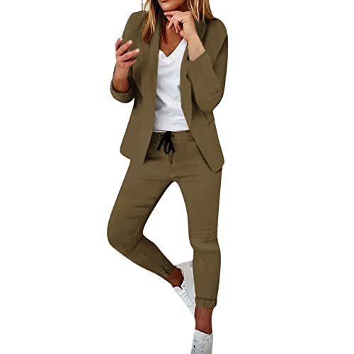 Pants Suits for Women Dressy Business Casual Outfits Blazer Sets Pant Suits 2 Piece Set Work Outfits Office Clothing