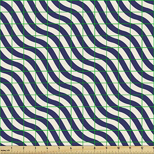 Ambesonne East Fabric by The Yard, Japanese Carp Koi Fish with Lotus Flowers East Culture Nature, Decorative Fabric for Upholstery and Home Accents, 3 Yards, Sienna Orange