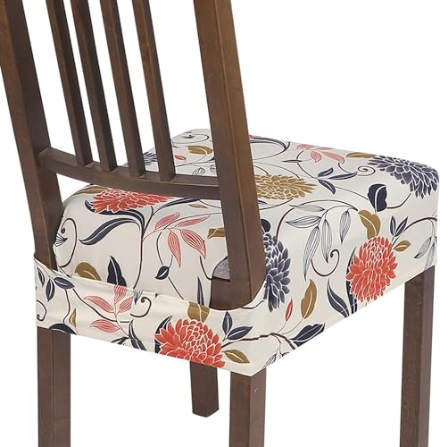 papasgix Seat Covers for Dining Chairs, Stretch Removable Rear Covered Dining Chair Seat Covers Set of 4, Dining Room Chair Covers Protector (Brown)