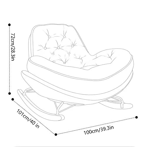 Accent Contemporary Rocking Chair Thick Padded Back Accent Chair With Fluffy Removable Sponge , Single Steel Frame Leisure Lounge Chair ,Recliner Chair ,Lazy Chair ,Single Sofa Chair For Living Room,