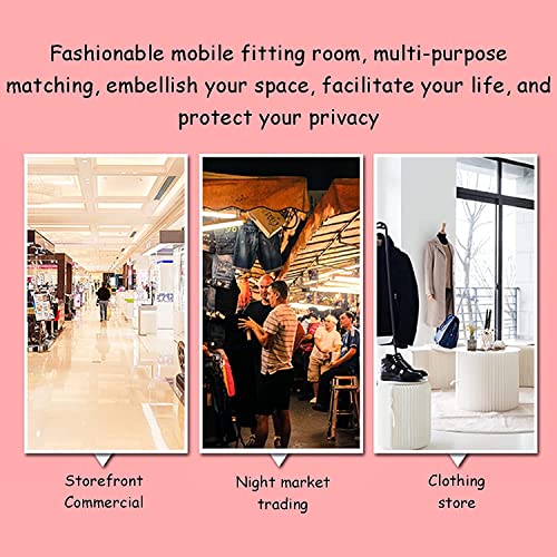 Portable Changing Room Movable Changing Room Simple Clothing Store Fitting Room Light Luxury Shading Curtain for Specialty Stores Bedrooms Bedroom Furniture, 100x95x200cm, Pink