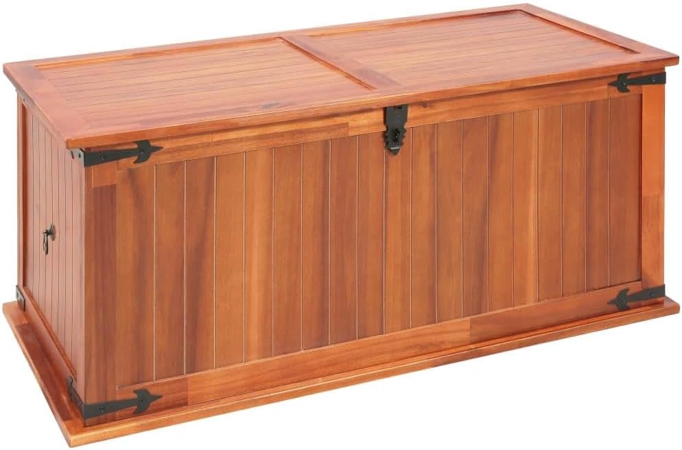 Handcrafted Wooden Storage Chests - Solid Acacia Wood Trunks for Rustic Organization andécor-Brown(35.4 x7.7.7)