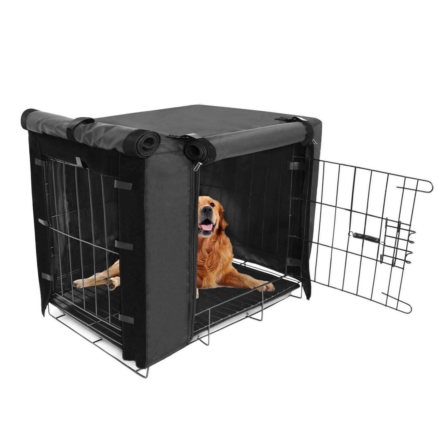 Durable Dog Crate Cover Double Door for Large pet Kennel Covers Universal Fit 36 42 48 inches Wire Dog Crate - Pet Supplies online store