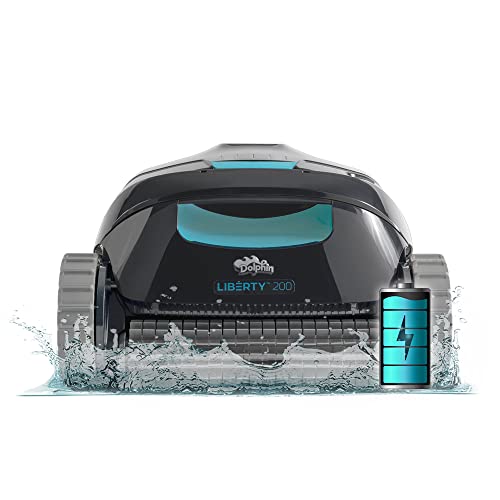Dolphin (2024 Model) Liberty 200 Cordless Automatic Robotic Pool Vacuum Cleaner, Inductive Charging, Wall Climbing Scrubber, Ideal for In-Ground Pools up to 33 FT in Length