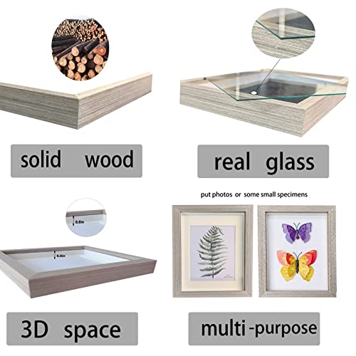 Farmhouse 5x7 Shadow Box Frame Small Shadow Box Display Case Internal Depth 0.6 inch for Wall or Tabletop（White,4 Pack）