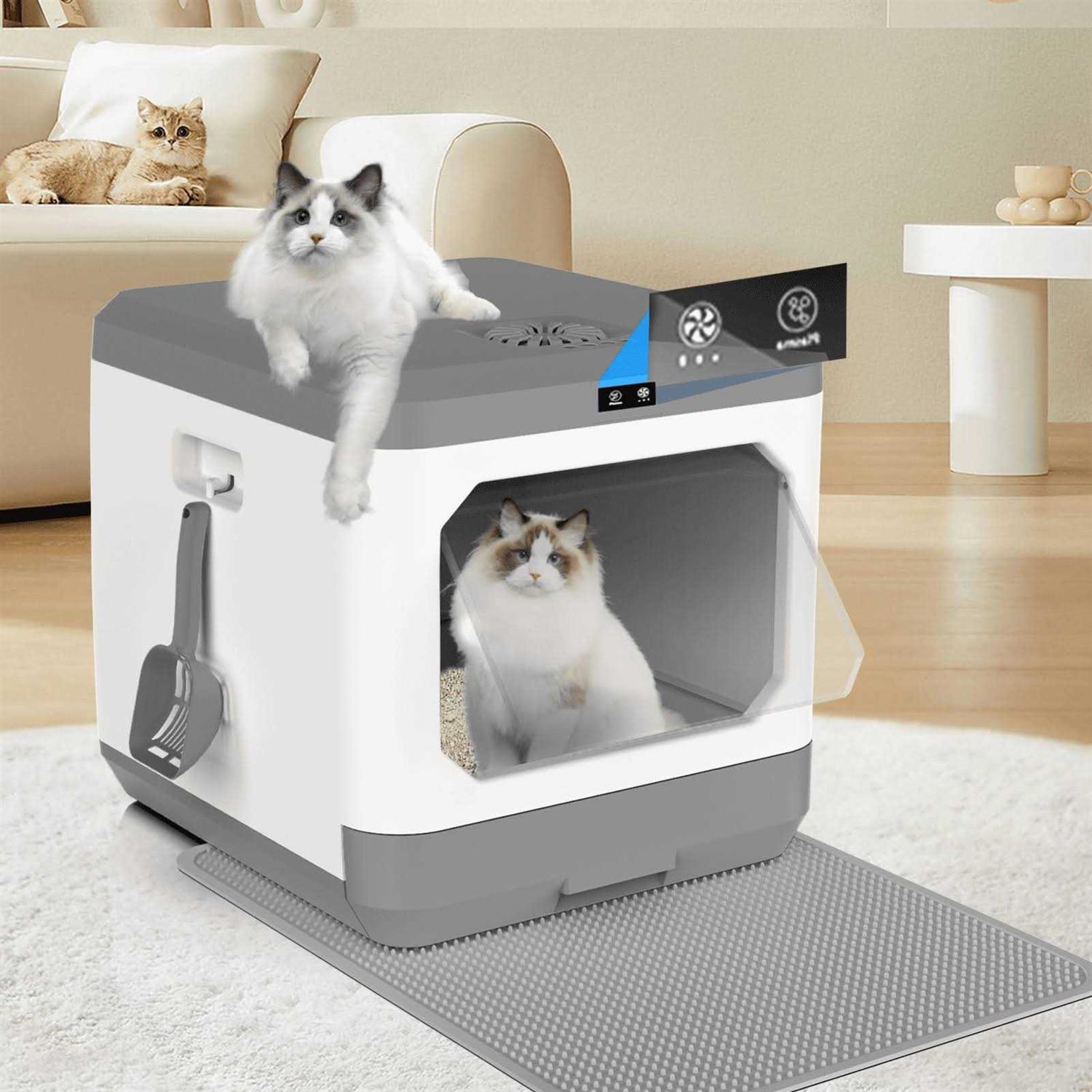 Arcwares Litter Box Large Cat Litter Box Enclosure Furniture Odor Removal - Pet Supplies online store