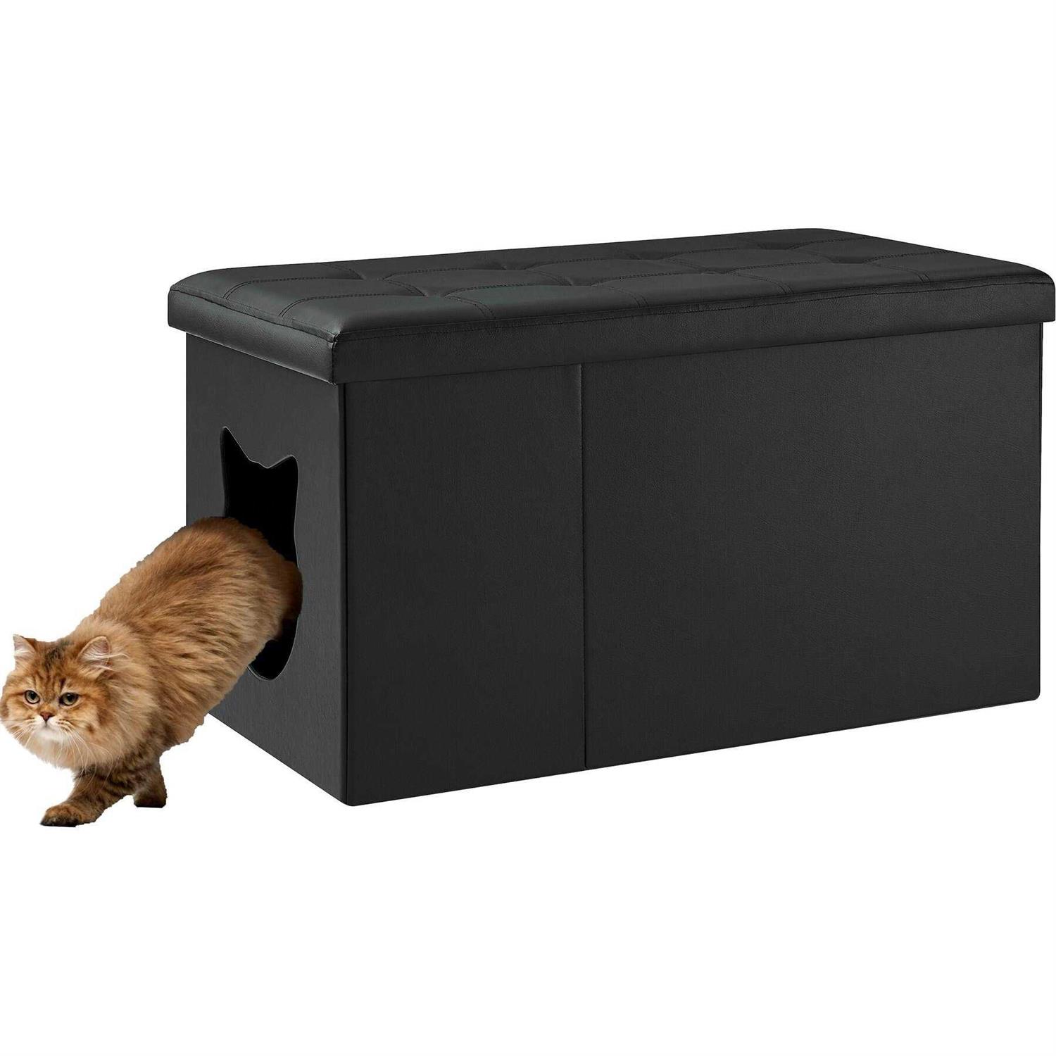 Sweet Barks Designer Cat Litter Box Enclosure Hidden Washroom Bench Ottoman - Pet Supplies online store