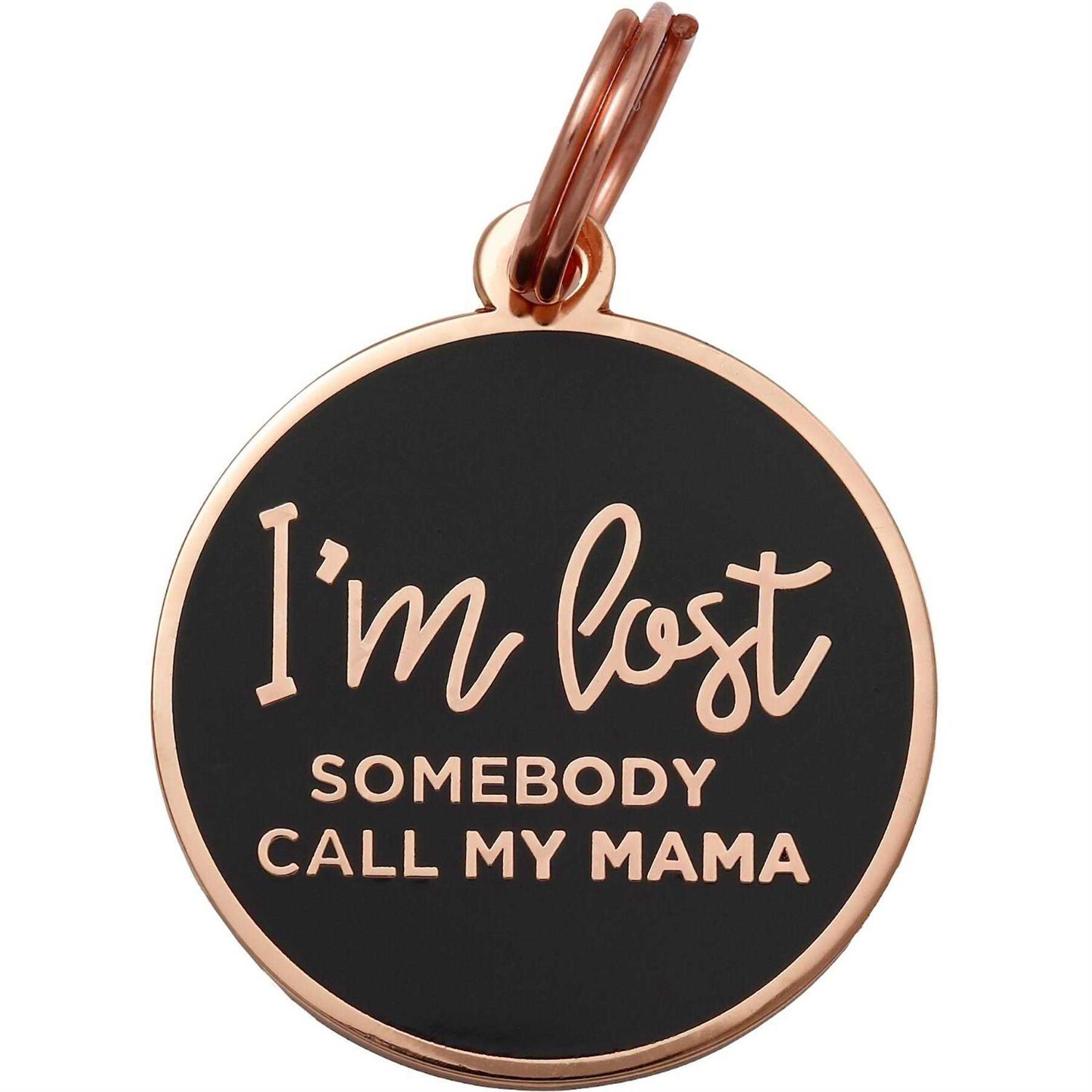 Two Tails Pet Company Rose Gold & Navy I'm Lost Mama Pet ID Tag - Pet Supplies online store