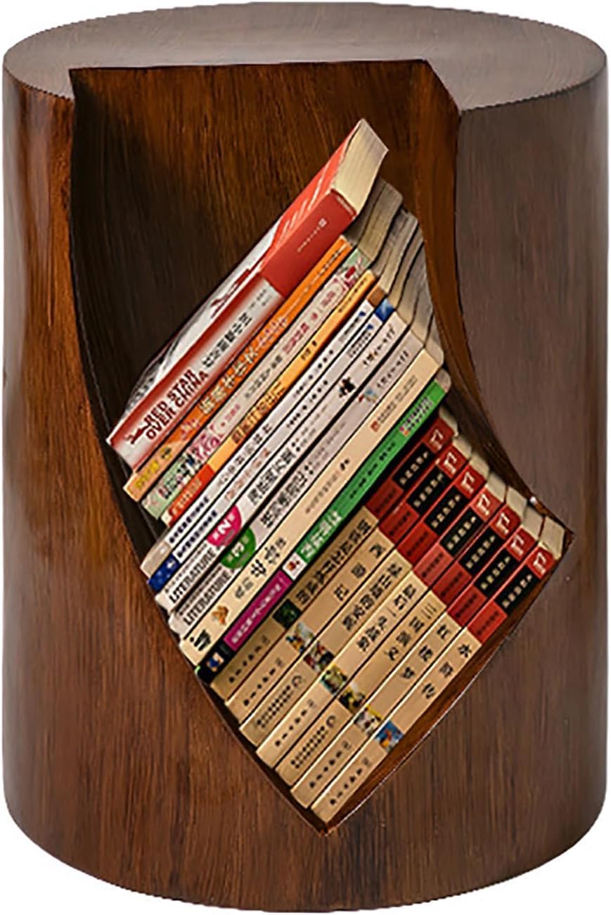 Computer Desk, Vanity Desk, Bedside Tables,Tree Stump End Table with Storage, Side table, decorative Ottoman Stool, Besidetable Bookshelf for Livingroom Bedroom