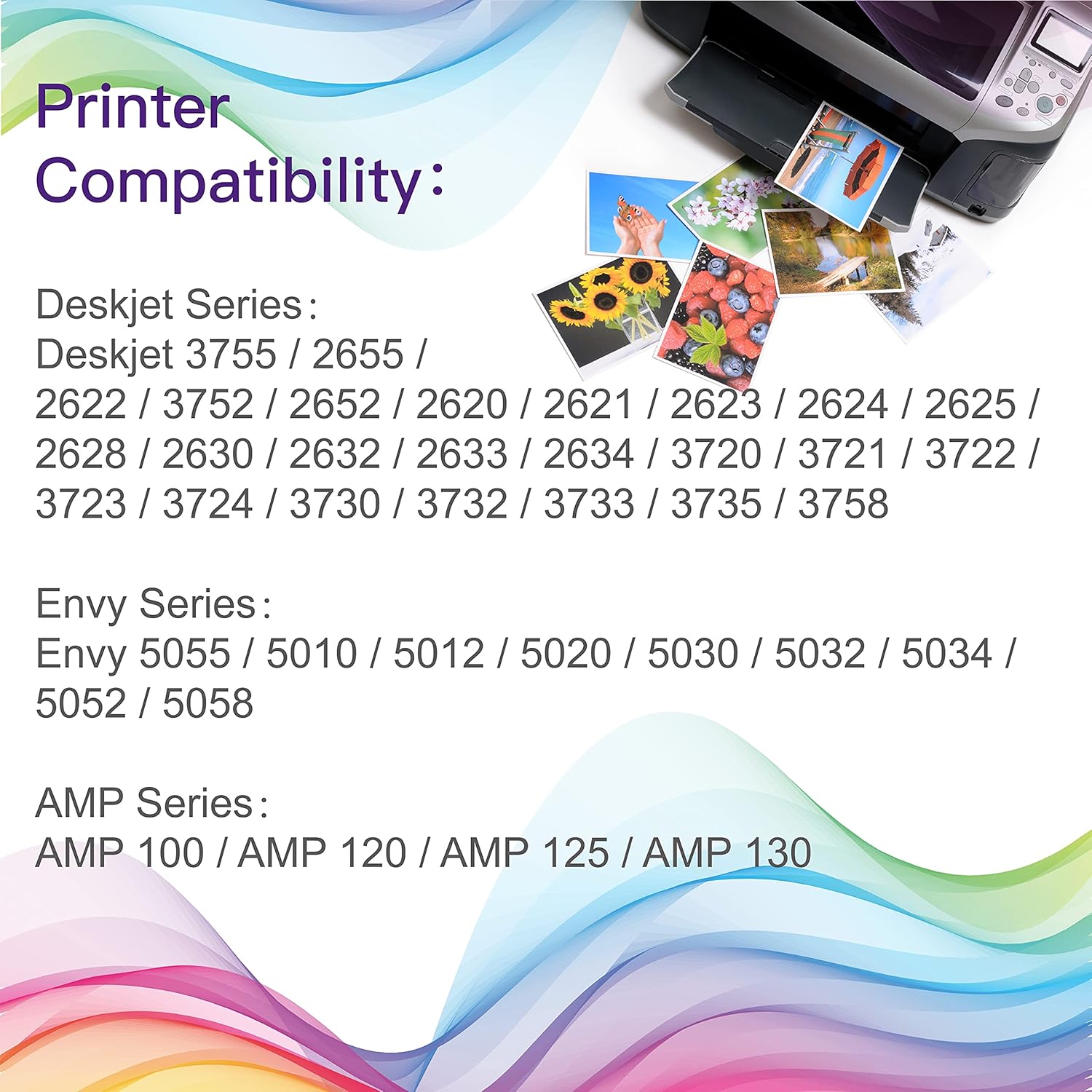 Remanufactured 65xl Ink Cartridges Replacement for HP 65XL 65 Ink to use with Envy 5055 5052 5058 DeskJet 3755 2655 3720 3722 3723 3752 3758 2652 2624 Printer High Yield (1 Black 1 Tri-Color)