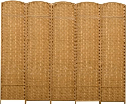 Folding Privacy Screen Room Divider 3 4 5 6 8 Panels, Handmade Wicker Folding Divider for Bedroom/Office, Privacy Screen(4 Panel)