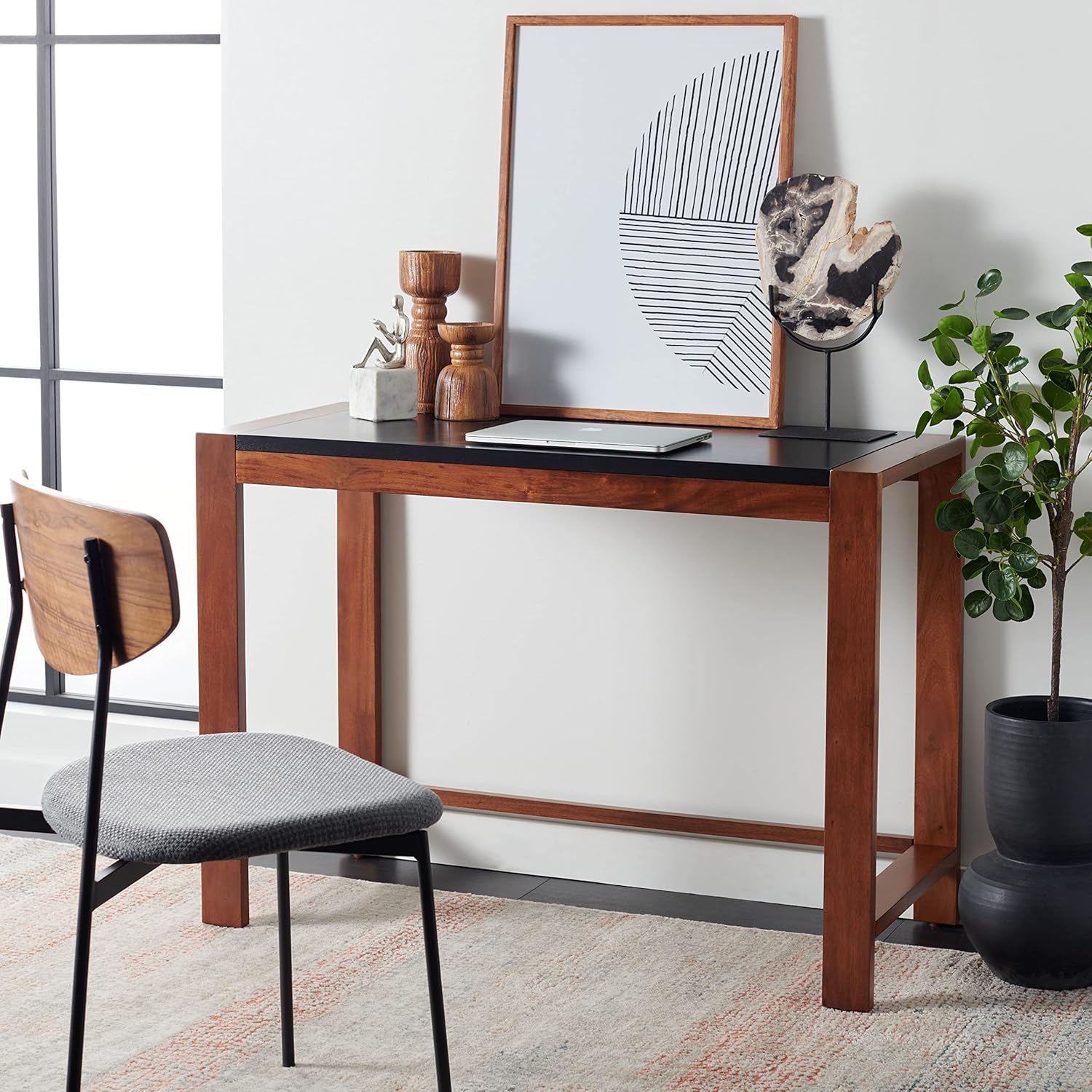 Safavieh Home Collection Halleck Black/Brown Desk, Medium