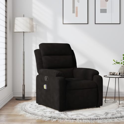 Massage Recliner Chair Black Velvet,Ultimate Comfort: Plush Massage Recliner Chair for Relaxation and Support Living Room Armchairs, Recliners & Sleeper Chairs