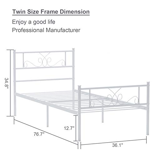 Weehom Full Size Bed Frame with Headboard and Footboard Under Bed Storage Steel Slat Support Metal Bed No Box Spring Needed Easy to Assembly,Pink