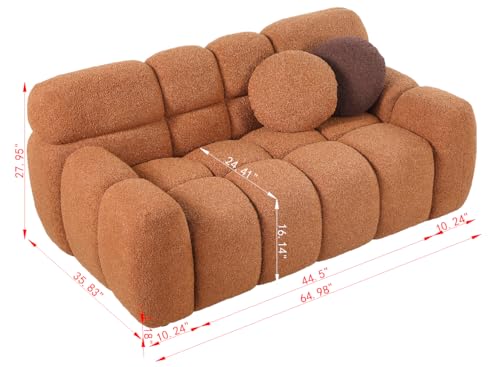 2 Piece Cloud Sofa Couch Set for Living Room, 65