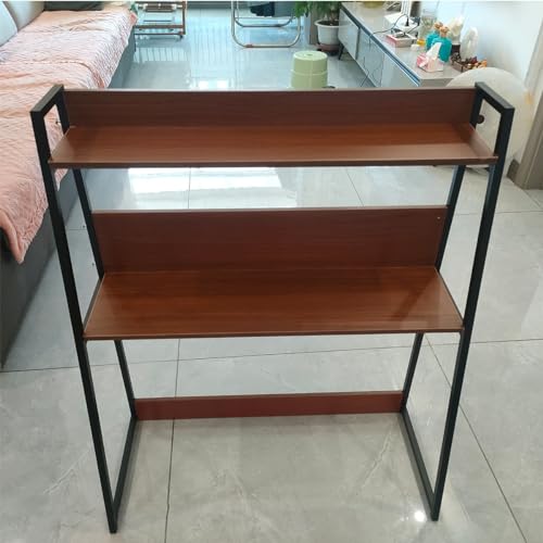 2 Tier Desktop Bookshelf Desk Hutch Organizer Desk Storage Rack Independent Metal Frame for Home Office Dorm Furniture Length 30in 38in 46in (Color : White, Size : 75cm/30in)