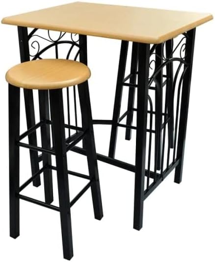 Breakfast/Dinner Table Dining Set,Kitchen Furniture,Small Dining Table Set,Pub Table,Table with Chairs,High Top Table,for Kitchen, Apartment, Small Space,MDF