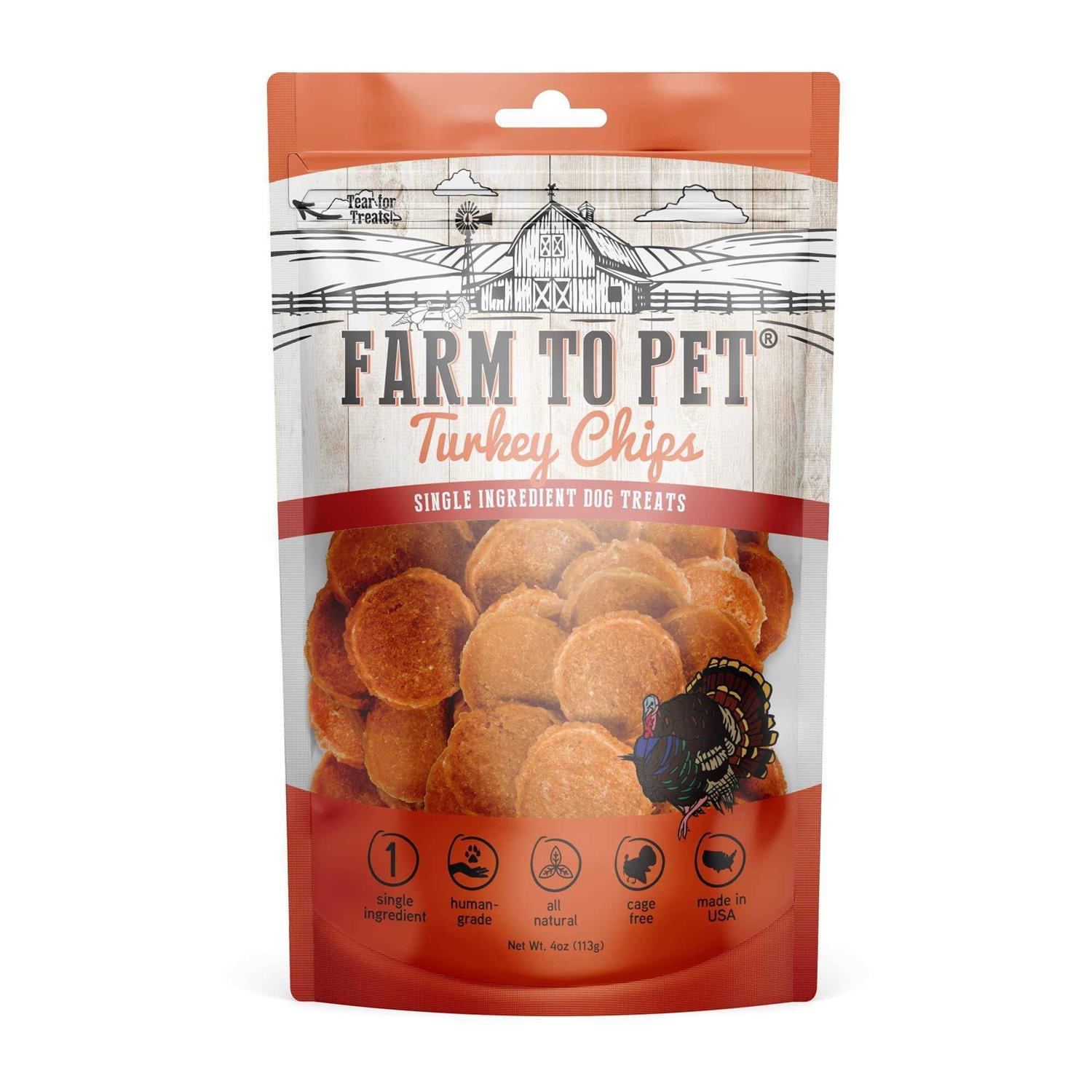 Farm to Pet Turkey Chips Dog Treats - Pet Supplies online store