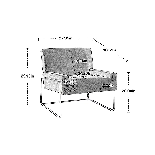 HomSof Accent Chair Modern Industrial Armchair with Metal Frame for Living Room