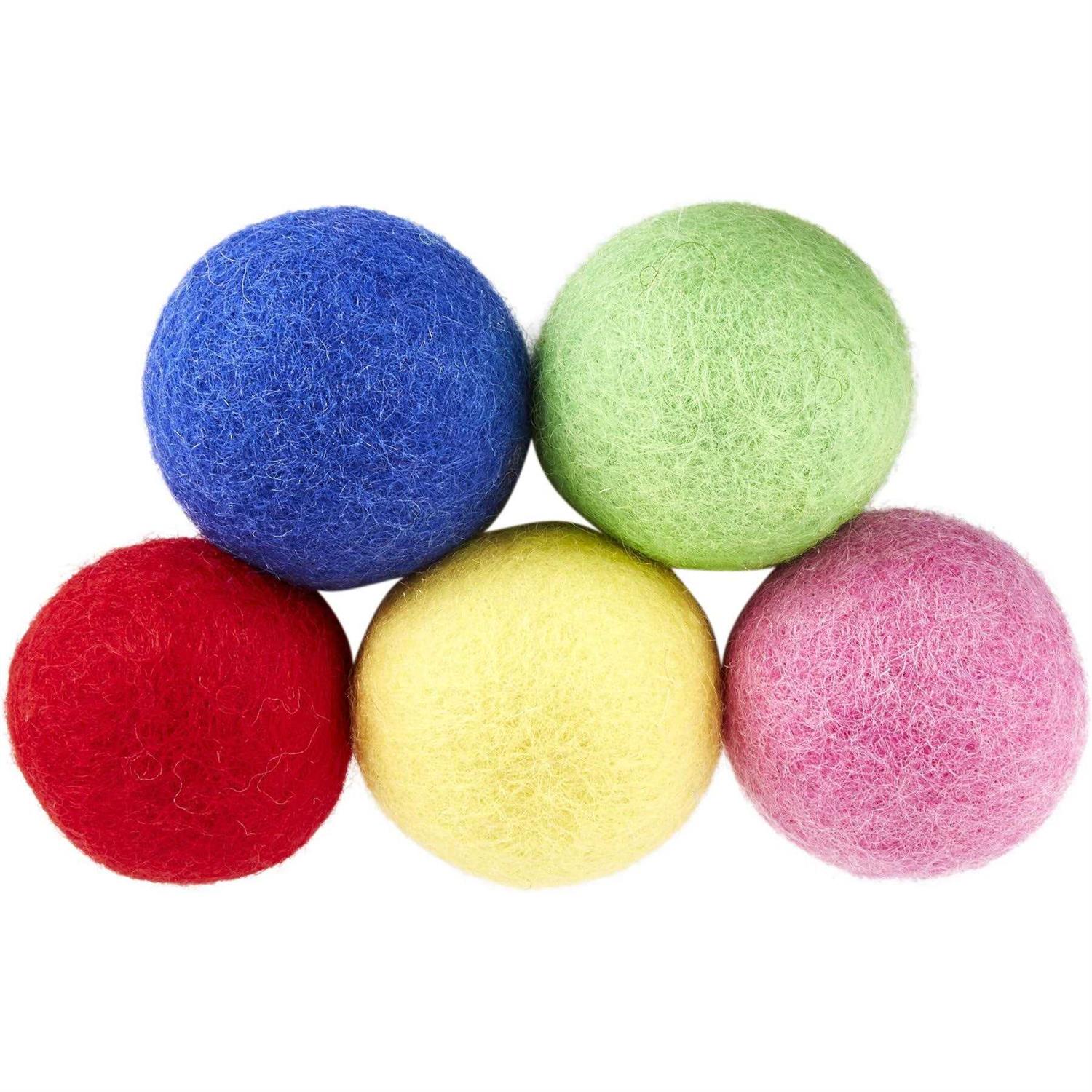 Earthtone Solutions Wool Felt Ball Toys for Cats and Kittens Fun Adorable Colorful Soft Quiet Felted Fabric Balls - Pet Supplies online store