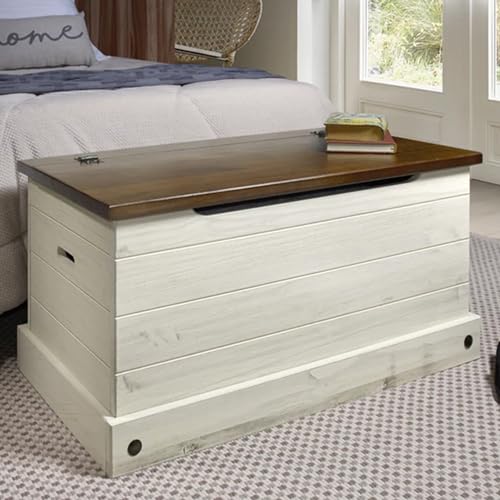 Wooden Storage Trunk Corona, Wooden Entryway Storage Bench, Ideal for Living Room, Bathroom, Entryway, Office, Kitchen - Grey