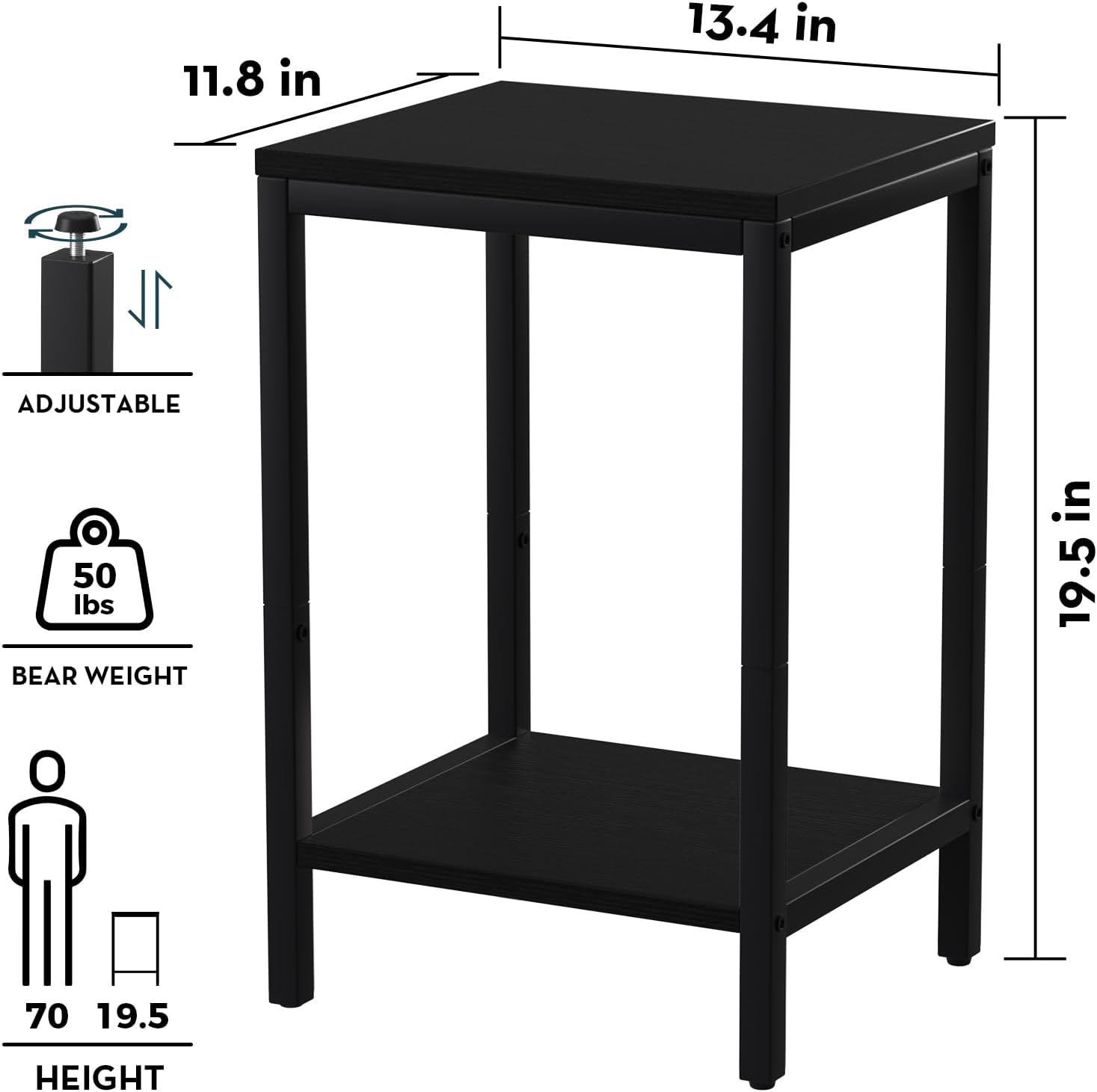 SAYGOER Black Set Coffee Table and End Tables …