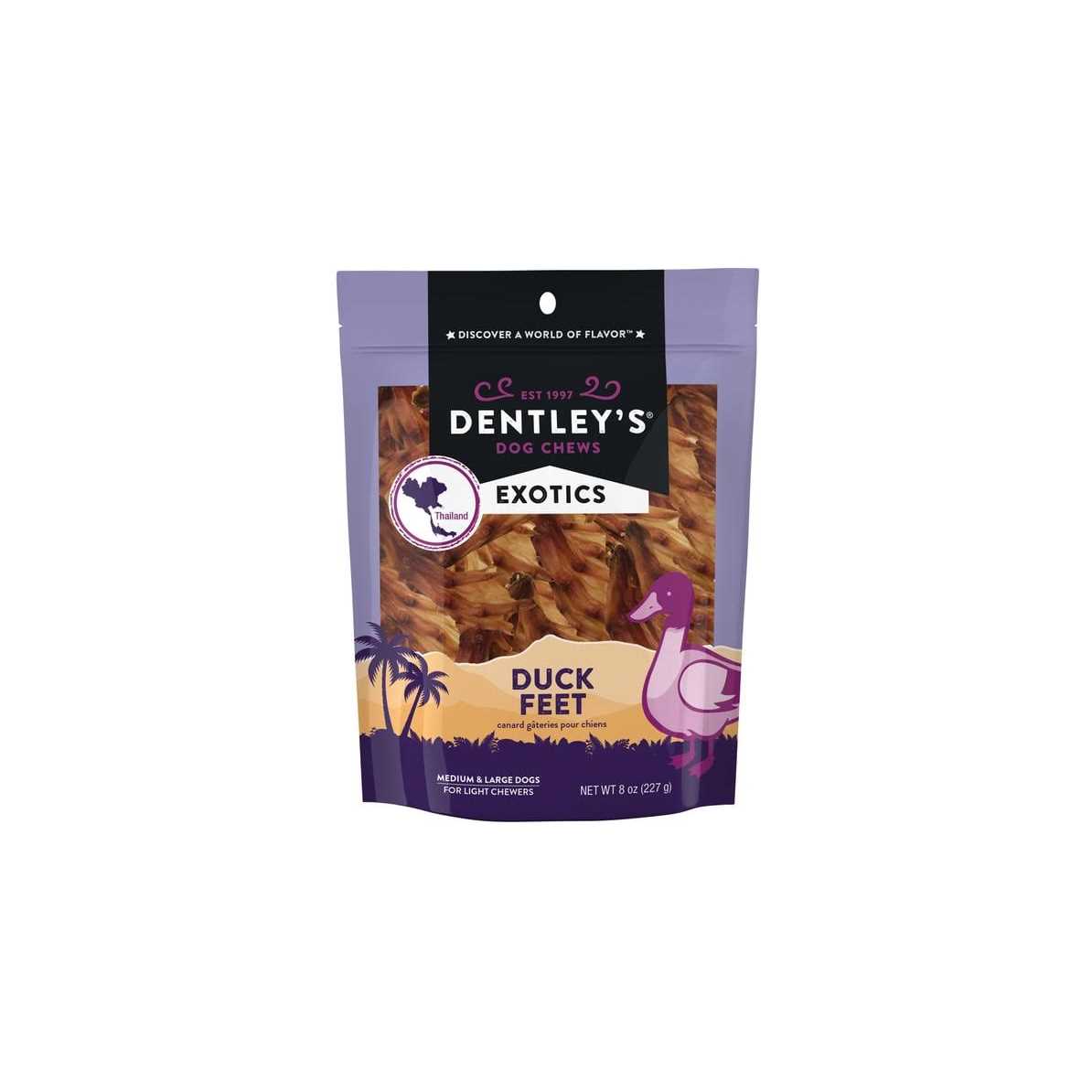 Dentley's Exotics Duck Feet All Life Stage Dog Chews - Pet Supplies online store
