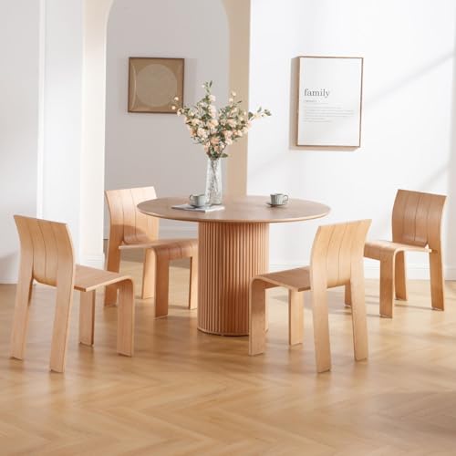 ZSARTS Modern Wood Dining Chairs Set of 2, Wooden Stackable Kitchen Chairs Modern Chairs Side Chairs Extra Chair for Guests Kitchen Office Wedding Party Picnic,OAK