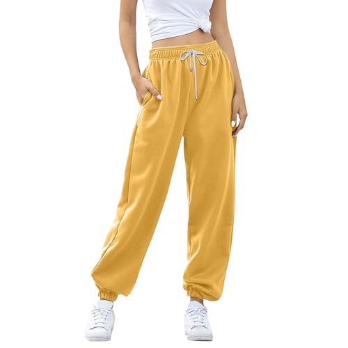 2024 Women Cinch Bottom Sweatpants Casual Drawstring High Waisted Active Workout Pant Sports Jogging Lounge Trousers